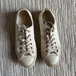 Rose gold and cream low top converse all star